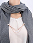 Fashion Gold Color Chains Decorated Pure Color Shawl Buckle