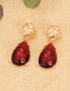 Fashion Claret Red Waterdrop Shape Decorated Earrings