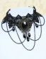 Fashion Black Oval Shape Decorated Pure Color Choker