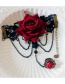 Fashion Claret Red Flower Shape Decorated Bracelet
