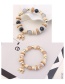 Vintage Black Elephant Pendant Decorated Beads Bracelet