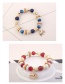 Vintage Blue Elephant Pendant Decorated Beads Bracelet