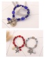 Vintage Blue Starfish Pendant Decorated Beads Bracelet