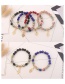 Fashion Blue Palm Pendant Decorated Beads Bracelet