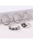 Fashion Silver Color Geometric Shape Decorated Rings Sets