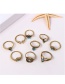Fashion Gold Color Geometric Shape Decorated Rings Sets