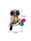 Elegant Multi-color Full Diamond Design Owl Shape Brooch