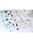 Fashion Blue Pure Color Decorated Double Layer Necklace