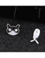 Fashion Silver Color+black Cat&fish Shape Decorated Earrings