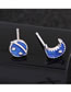 Fashion Sapphire Blue Moon Shape Decorated Earrings