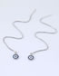 Fashion Sapphire Blue+silver Color Full Diamond Decorated Earrings