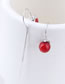 Fashion Red Pearl Decorated Earrings