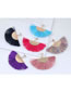 Fashion Multi-color Sector Shape Decorated Tassel Earrings