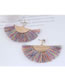 Fashion Multi-color Sector Shape Decorated Tassel Earrings