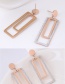 Fashion Rose Gold+silver Color Square Shape Decorated Earrings