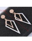 Fashion Rose Gold+silver Color Rhombus Shape Decorated Earrings