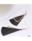 Fashion Rose Gold+black Sector Shape Decorated Earrings