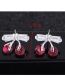 Fashion White Cherry Shape Decorated Earrings