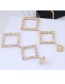 Fashion Gold Color Square Shape Decorated Earrings