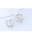Elegant Silver Color Crown Shape Design Pure Color Earrings