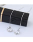 Elegant Silver Color Pure Color Decorated Long Earrings