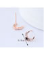 Elegant Rose Gold Moon&star Shape Design Simple Earrings