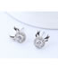 Elegant Silver Color Deer Ears Shape Design Pure Color Earrings