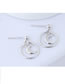 Elegant Silver Color Moon Shape Design Pure Color Earrings