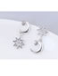 Elegant Silver Color Star&moon Pendant Decorated Earrings