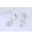 Elegant Silver Color Star&moon Pendant Decorated Earrings