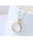 Elegant Gold Color Circular Ring Decorated Long Necklace