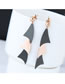 Fashion Black+rose Gold Leaf Shape Design Color Matching Earrings