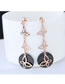 Fashion Rose Gold Butterfly Pendant Decorated Long Earrings