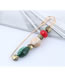 Fashion Red+green Oval Shape Design Color Matching Brooch
