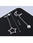 Fashion Silver Color Star&moon Shape Decorated Long Earrings
