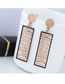 Fashion Rose Gold Letter Pattern Decoratedhollow Out Earrings