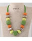 Fashion Multi-color Geometric Shape Decorated Color-matching Necklace