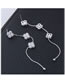 Fashion Silver Color Flower Shape Decorated Tassel Earrings
