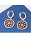 Fashion Gold Color Hollow Out Design Flower Shape Earrings