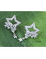 Fashion Silver Color Star Shape Decorated Earrings
