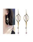 Fashion Gold Color Waterdrop Shape Design Long Tassel Earrings
