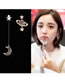 Fashion Black Moon&star Decorated Asymmetric Earrings