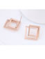 Fashion Rose Gold Double Square Shape Design Simple Earrings
