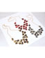 Elegant Red Leopard Pattern Decorated Necklace