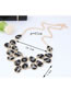 Elegant Light Brown Leopard Pattern Decorated Necklace