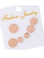 Elegant Rose Gold Round Shape Design Pure Color Earrings(6pcs)