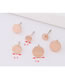 Elegant Rose Gold Round Shape Design Pure Color Earrings(6pcs)