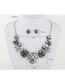 Elegant Silver Color Flowers Decorated Jewelry Sets