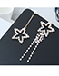 Fashion Gold Color+white Star Shape Design Tassel Earrings