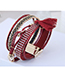 Fashion Claret Red Rivet Decorated Multi-layer Bracelet